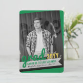 Big Afstudeerder Scribbles Foto Modern Graduation Kaart (Staand voorkant)