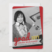 Big Afstudeerder Scribbles Foto Modern Graduation Kaart (Voorkant)