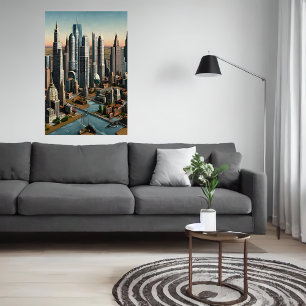 Big American City AI Art Poster