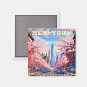 Big Apple Charm: New York souvenirmagneet Magneet (Voorkant / Achterkant)