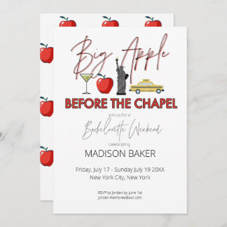 Big Apple voor de Chapel Bachelorette uitnodigen Kaart