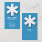 Big Asterisk - blauw (3399CC) Visitekaartje (Voorkant / Achterkant)