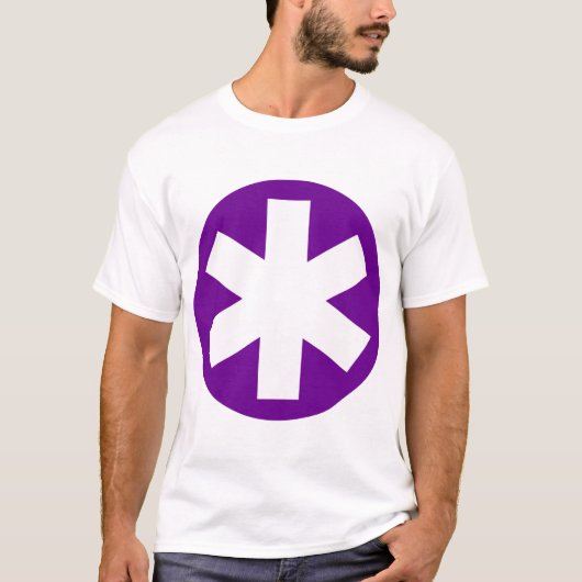 Big Asterisk - Deep Paars en White T-shirt (Voorkant)