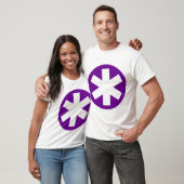 Big Asterisk - Deep Paars en White T-shirt (Unisex)
