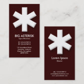 Big Asterisk - Donkerbruin (330000) Visitekaartje (Voorkant / Achterkant)