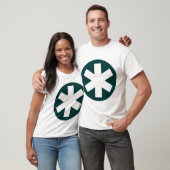 Big Asterisk - Donkergroen en wit T-shirt (Unisex)