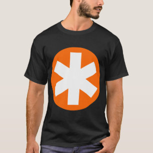 Big Asterisk - Oranje en wit T-shirt