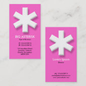 Big Asterisk - Roze (FF66CC) Visitekaartje (Voorkant / Achterkant)