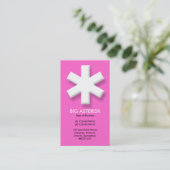 Big Asterisk - Roze (FF66CC) Visitekaartje (Staand voorkant)