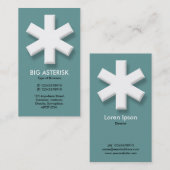 Big Asterisk - Turquoise Gray (669999) Visitekaartje (Voorkant / Achterkant)