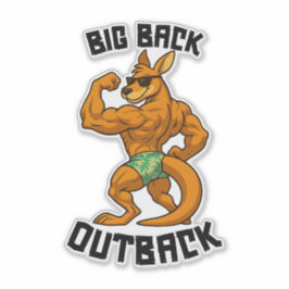 Big Back Outback – Funny Kangaroo Gym Workout, Sticker