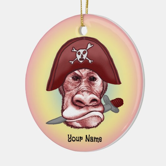 Big Bad Monkey Pirate Keramisch Ornament (Links)