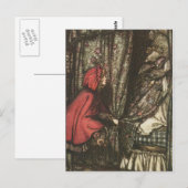 Big Bad Wolf in Grandma's Bed Briefkaart (Voorkant / Achterkant)