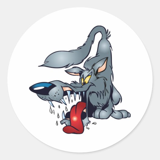 Big Bad Wolf Ronde Sticker (Voorkant)