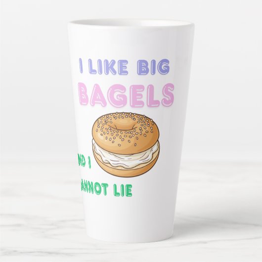 Big Bagels Funny Breakfast Shirt Latte Mok (Voorkant)