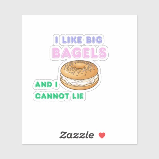 Big Bagels Funny Breakfast Sticker (Vel)