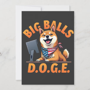 Big Balls Doge Department of Government Efficiency Feestdagenkaart