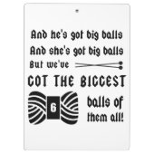 Big Balls van Yarn Klembord (Achterkant)