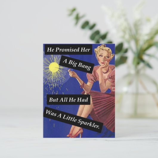 Big Bang Fireworks Let Single Girl Briefkaart (Staand voorkant)