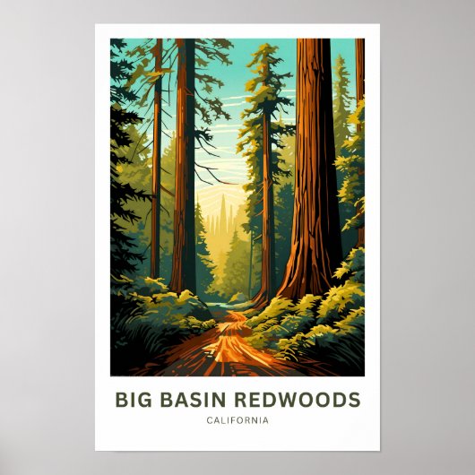 Big Basin Redwoods California Reisprint Poster (Voorkant)