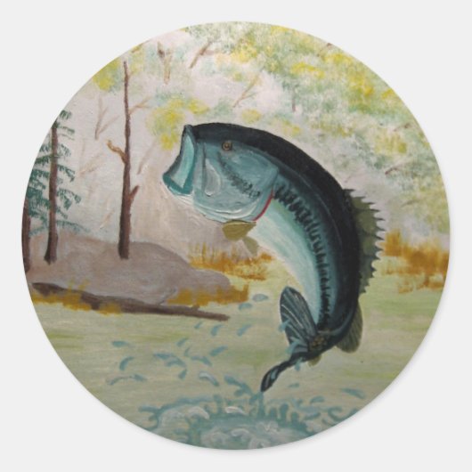 Big Bass! Ronde Sticker (Voorkant)