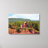 Big Bay Bay Lighthouder van watercanvas afdruk Canvas Afdruk (Voorkant)
