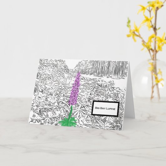 Big Bay Lupine 2023 Blank Notecard Kaart (Gele Bloem)