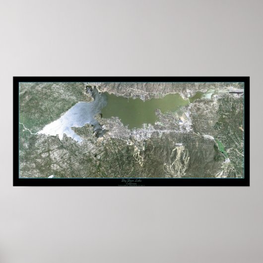 Big Bear Lake, Californie affiche satellite (Devant)