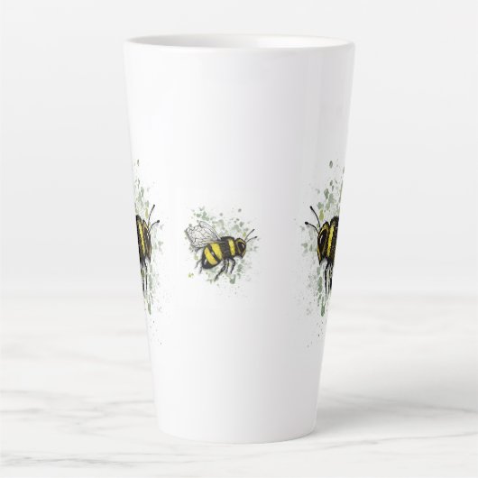 Big Beautiful Bumble BEE, Digital Drawing Latte Mok (Voorkant)