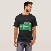 Big Beaver Exit 69 teken Detroit T-shirt (Voorkant volledig)
