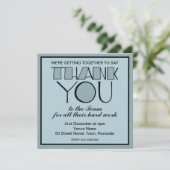 Big Bedankt blauw Dank u de uitnodiging van het Te (Staand voorkant)