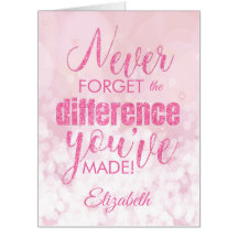 Big Bedankt voor de waardering roze van de pension