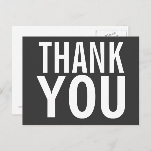 Big Bedankt - Zwart en wit Briefkaart (Voorkant / Achterkant)