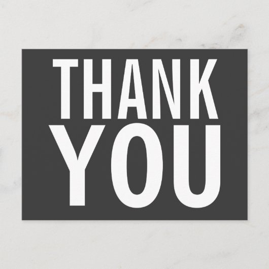 Big Bedankt - Zwart en wit Briefkaart (Voorkant)