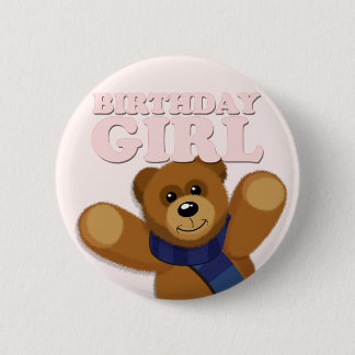 Big Beer Birthday Girl Badge Ronde Button 5,7 Cm