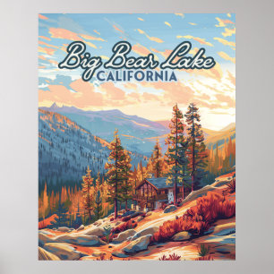 Big Beer Lake California San Bernardino Vintage Poster