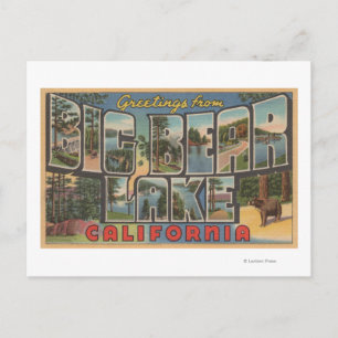 Big Beer Lake, Californië - grote lettertjes Briefkaart