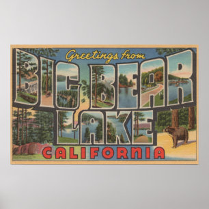 Big Beer Lake, Californië - grote lettertjes Poster
