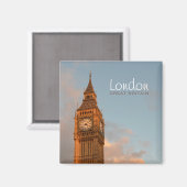 Big Ben à Londres, aimant texte photo (Recto/Verso)