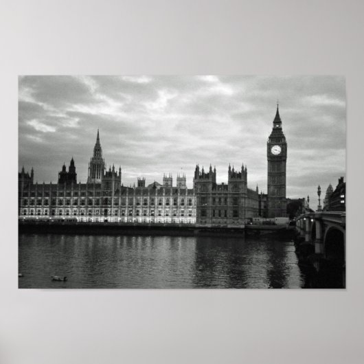 Big Ben B & W Poster (Voorkant)