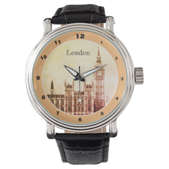 Big Ben Clock & London, Westminster /  Verenigd Ko Horloge (Voorkant)