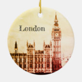 Big Ben Clock & London, Westminster /  Verenigd Ko Keramisch Ornament (Achterkant)