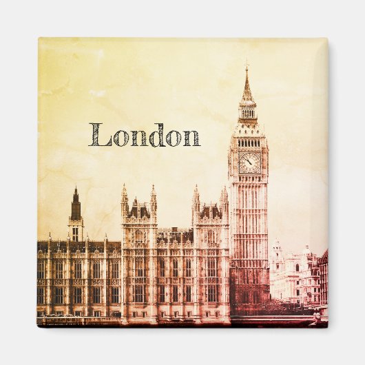 Big Ben Clock & London, Westminster / Verenigd Ko Magneet (Voorkant)