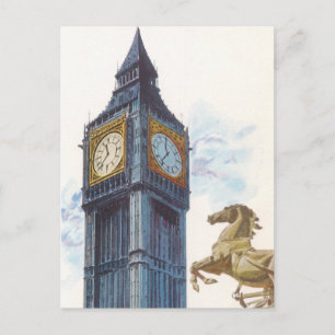 Big Ben Clock Tower bij het Palace van Westminster Briefkaart