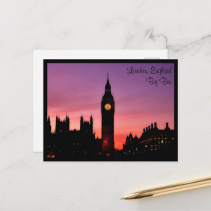 Big Ben Clock Tower in Sunset London England Briefkaart