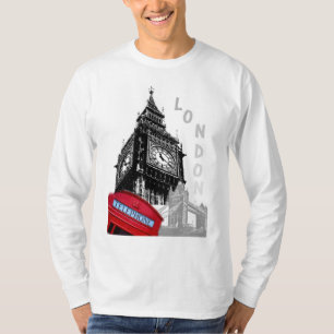 Big Ben Clock Tower Red Telephone Box Londen T-shirt