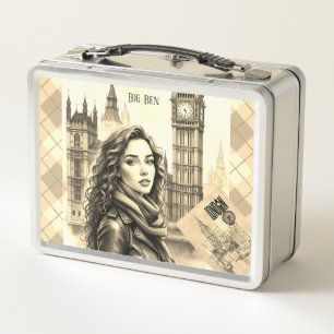 Big Ben Clock, Vrouw Traveller bij Big Ben Londen