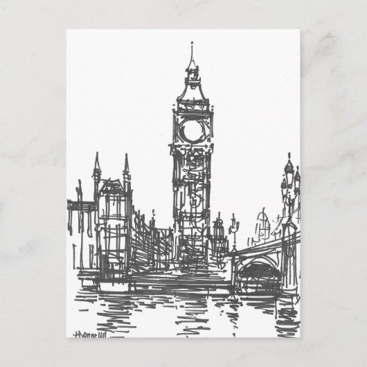 Big Ben dans la carte postale de Londres (Devant)