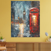 Big Ben en de rode telefooncel Canvas Afdruk (Insitu (Woonkamer))