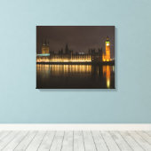 Big Ben en het parlement 's nachts Canvas Afdruk (Insitu (Houten vloer))